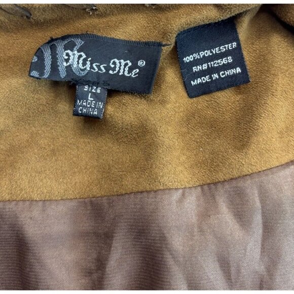 Miss Me Women's Beige Sleeveless Faux Leather Fringe Vest Top - Picture 4 of 4